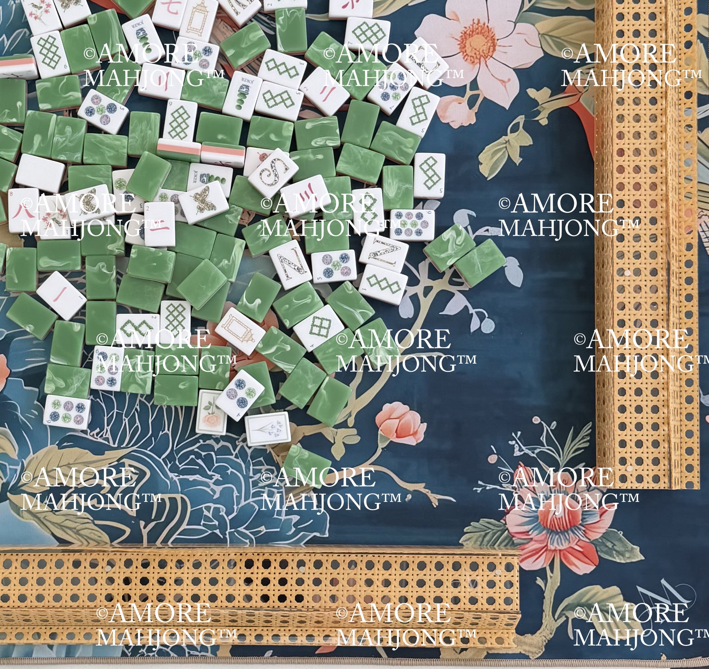 Cane Rattan Mahjong Rack Set