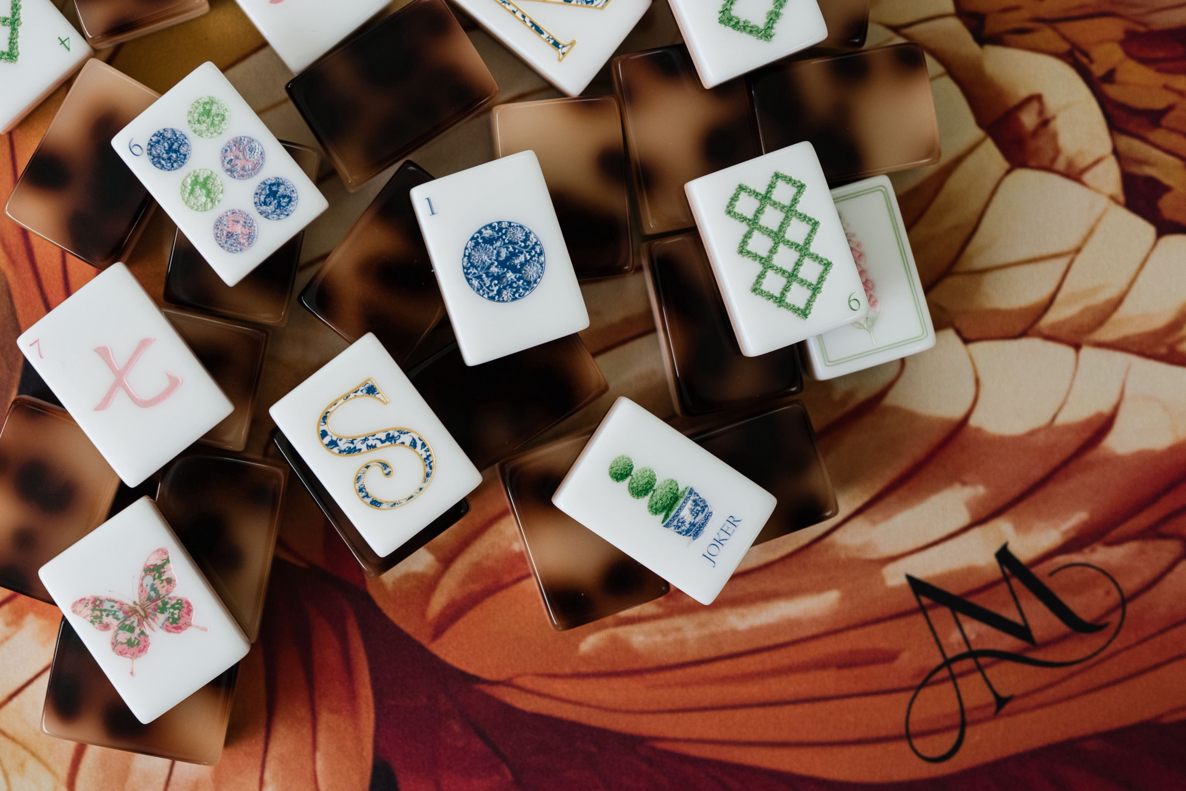 Midnight Botanica Mahjong Mat