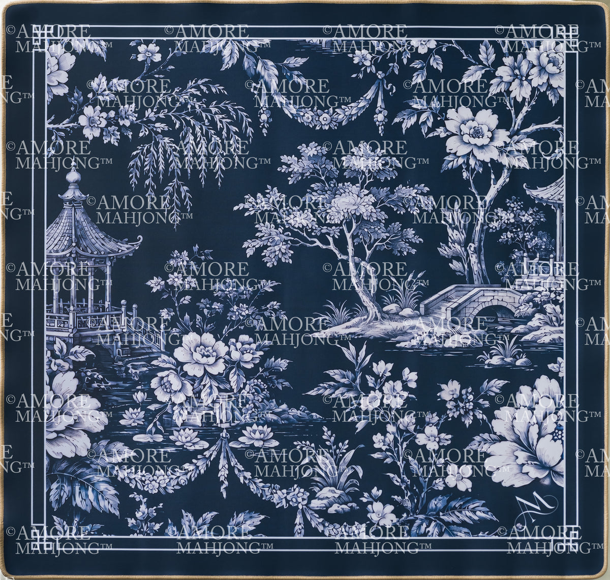 Dark Chinoiserie Mahjong Mat